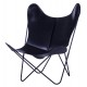 FAUTEUIL AA BUTTERFLY - CUIR / STRUCTURE NOIRE